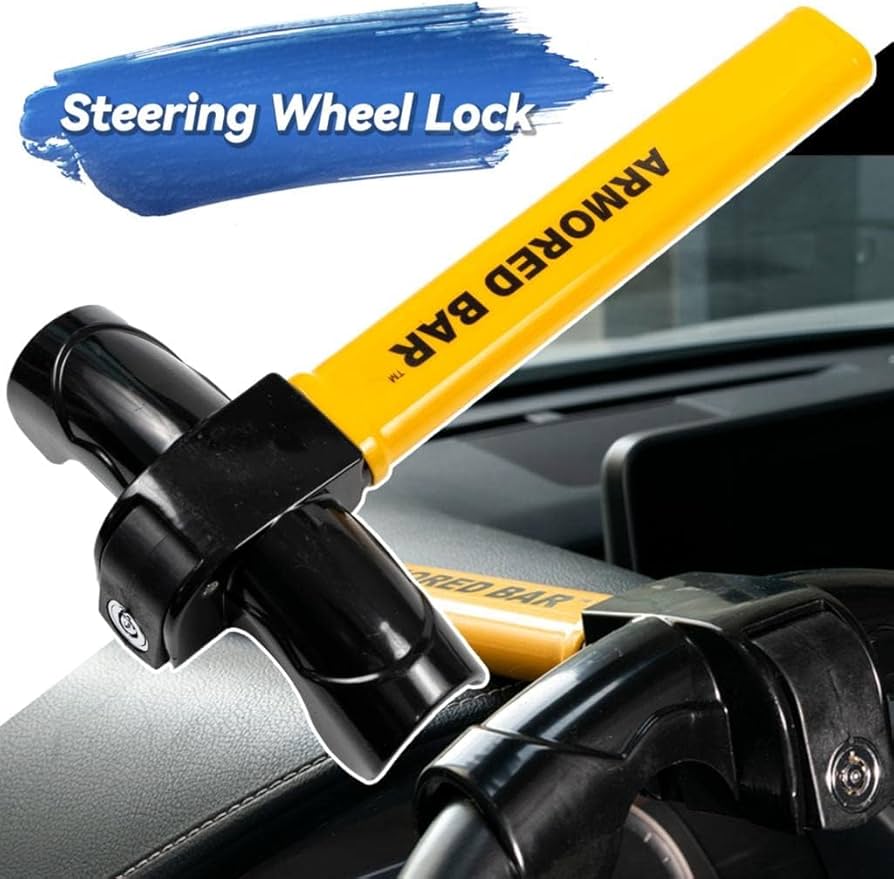 Car anti-theft lock steel steering wheel lock four interlocking anti-theft T-shaped lock strap ﻿
